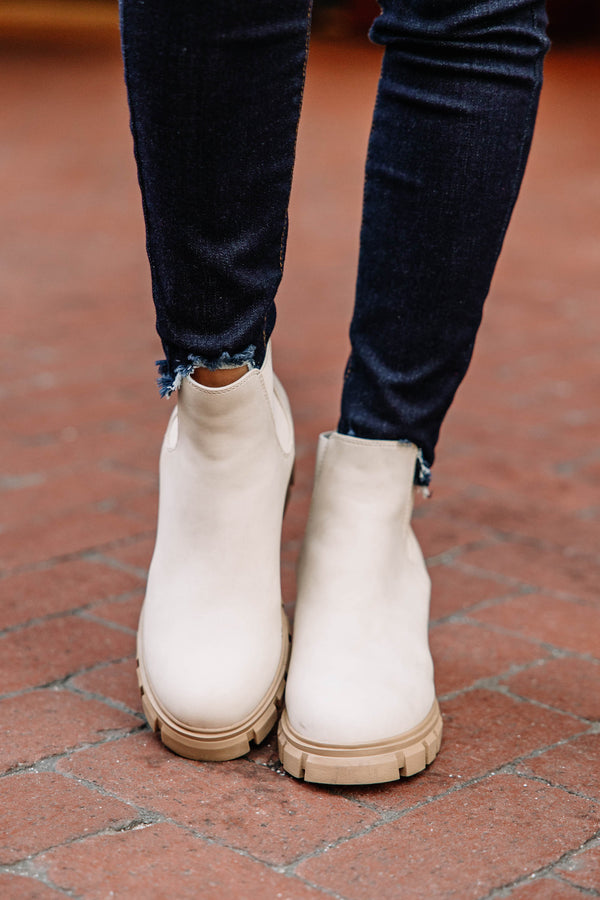 Right This Way Cream White Booties