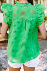 trendy kelly green blouse