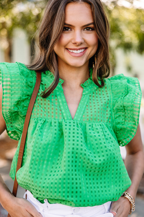 trendy kelly green blouse