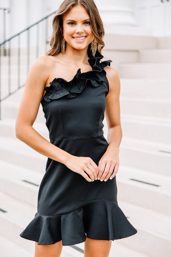 black dress dressy SEXY FAUX SUEDE DRESSY MIDI BLACK  AKIRA