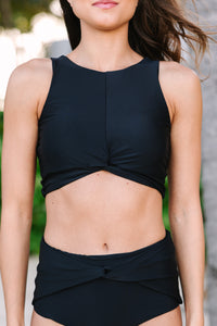 Get Active Black Knotted Bikini Top