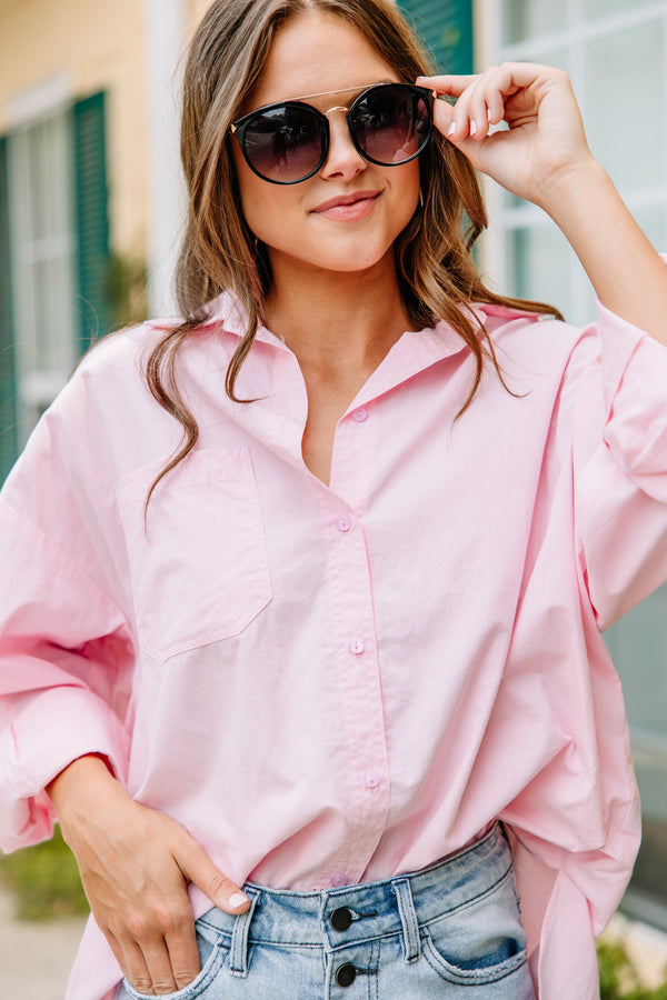 Strong Feelings Pink Button Down Top – Shop the Mint