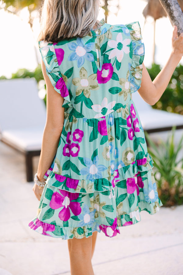 A True Beauty Sage Green Floral Dress – Shop the Mint