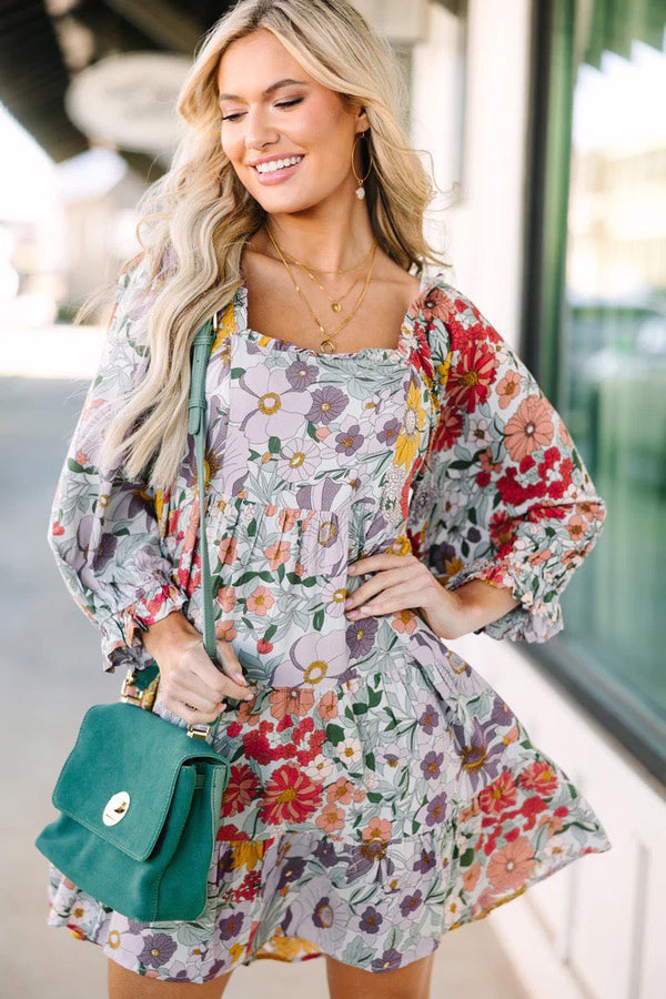 Let's Be Clear Lavender Purple Floral Babydoll Dress – Shop the Mint