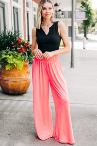 Back To Fun Coral Pink Wide Leg Pants – Shop the Mint