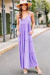 comfy purple women's maxi dress