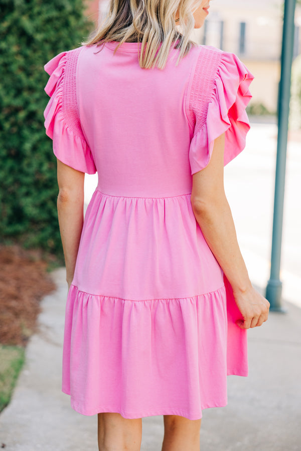 cute pink women's dress