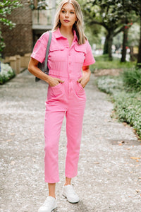 Any Day Now Hot Pink Denim Jumpsuit
