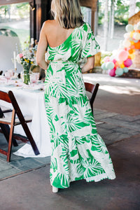 Beachside Beauty Green Palm Maxi Dress