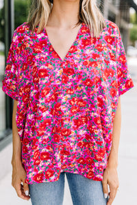 Start Looking Fuchsia Pink Floral Top