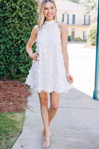 white textured dress
