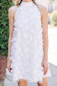 white textured dress