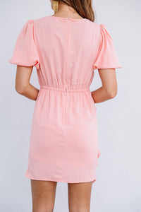 All Of Your Love Peach Pink Ruffled Dress