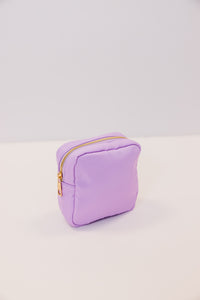 Let's Get Going Lilac Varsity Cosmetic Bag, Small