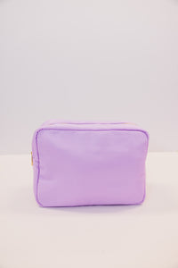 Let's Get Going Lilac Varsity Cosmetic Bag, X-Large