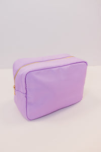 Let's Get Going Lilac Varsity Cosmetic Bag, X-Large