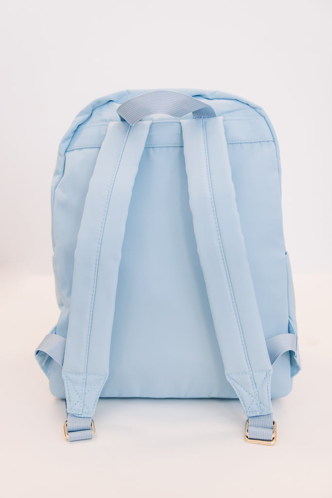 Easy Going Light Blue Varsity Backpack – Shop the Mint