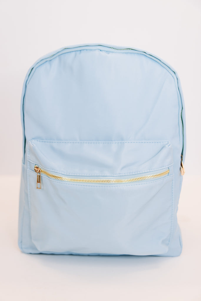 Easy Going Light Blue Varsity Backpack – Shop the Mint
