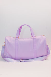 The Getaway Lilac Varsity Duffle Bag