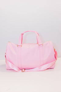 The Getaway Baby Pink Varsity Duffle Bag