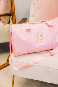 The Getaway Baby Pink Varsity Duffle Bag