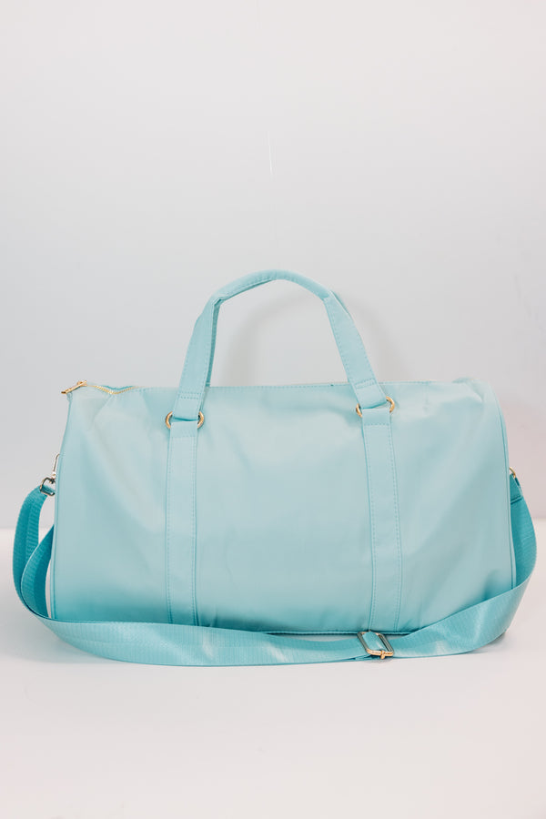 The Getaway Light Blue Varsity Duffle Bag