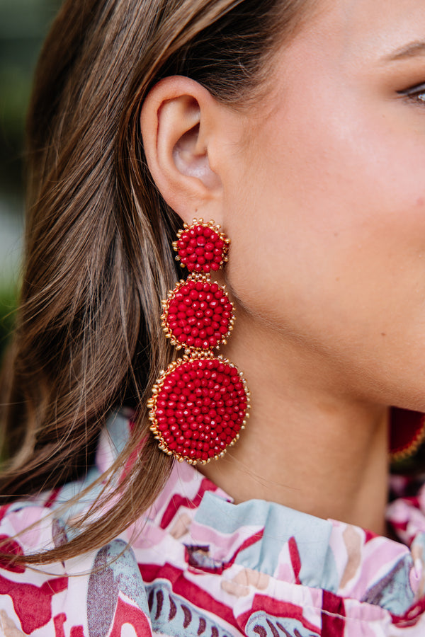 Dark Red With Green Pachi Earrings – Connect4Sale