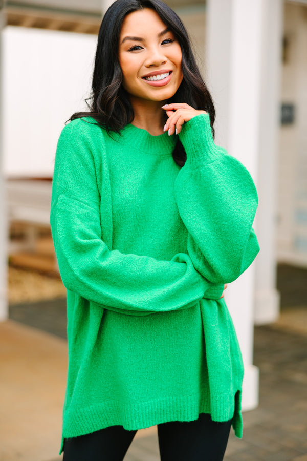 As It Happens Kelly Green Bubble Sleeve Sweater – Shop the Mint