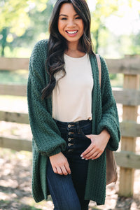 Face The Day Olive Green Cardigan