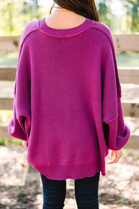 Give You Joy Magenta Purple Dolman Sweater