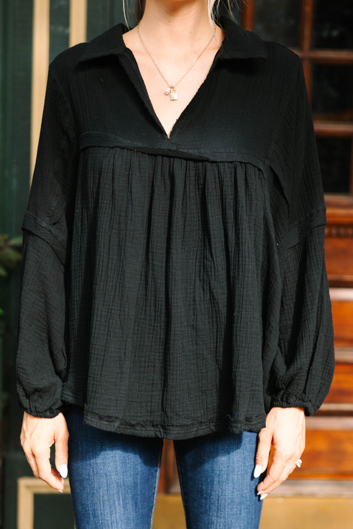Love Life Black Babydoll Top – Shop the Mint