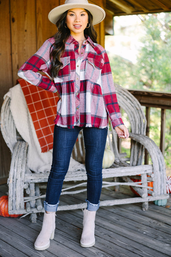 Make Your Own Choices Red Plaid Top