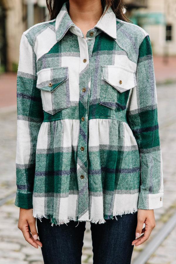 Make Your Own Choices Green Plaid Top