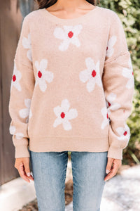 feminine floral sweater