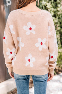 feminine floral sweater