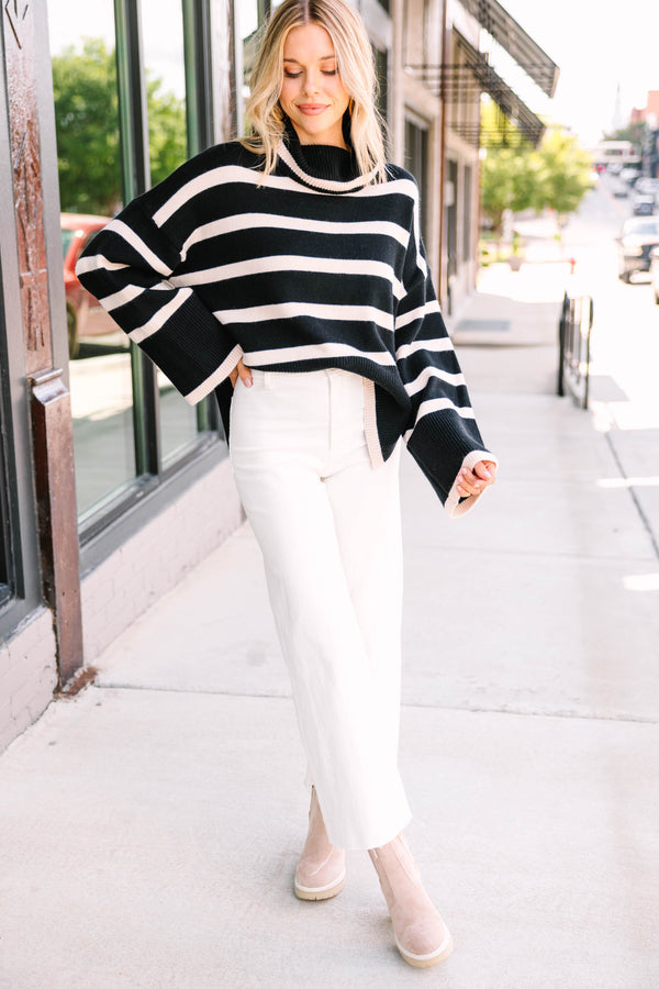 Listen To Me Black Striped Sweater – Shop the Mint