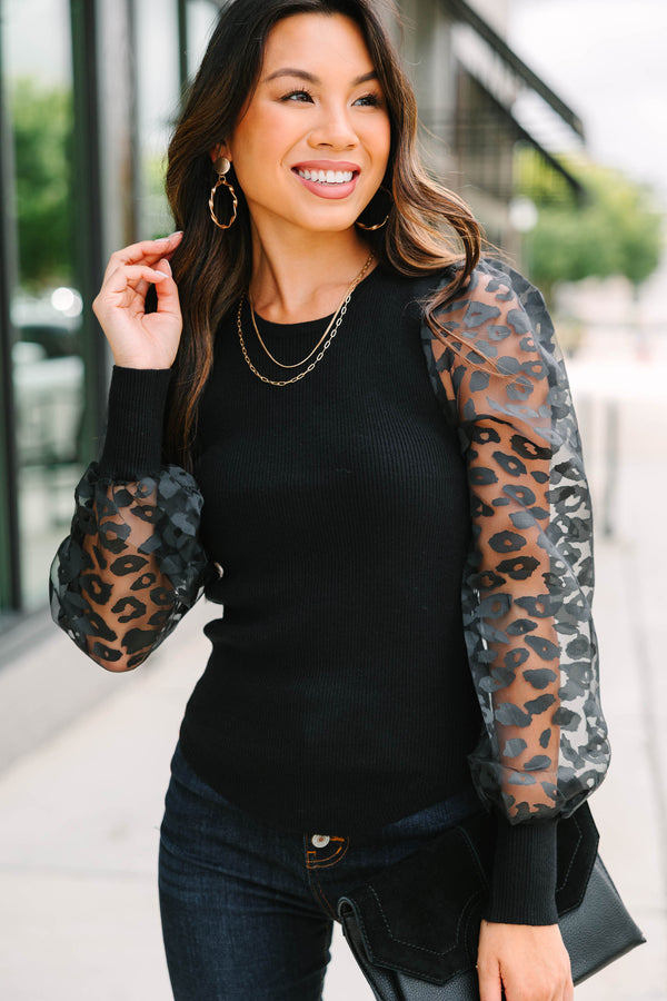 black leopard blouse, fitted blouses, trendy tops for women