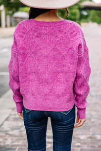 textured purple sweater