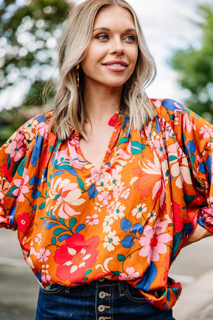 All The Love Camel Yellow Floral Blouse – Shop the Mint