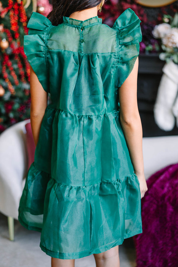 ruffled green babydoll dress