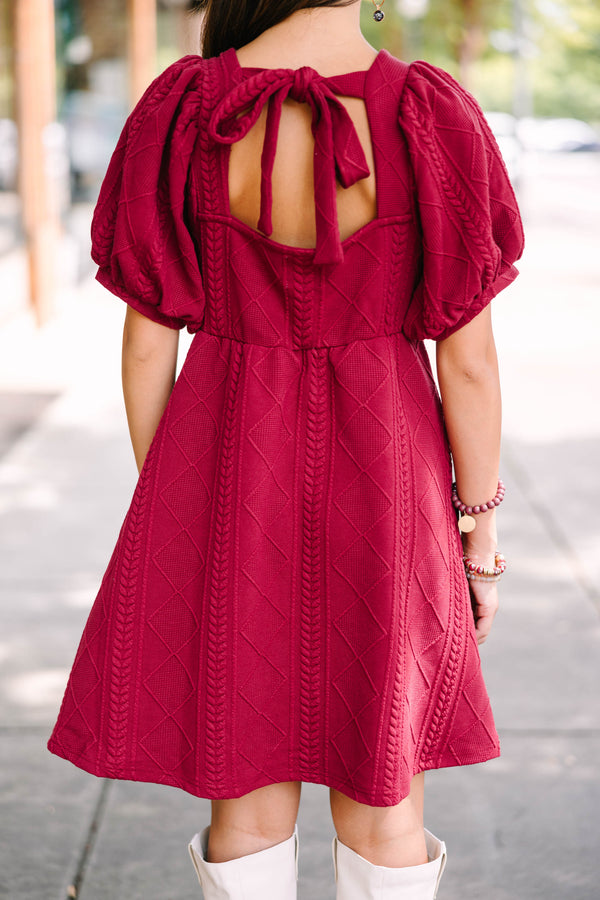 On Your Team Wine Red Cable Knit Babydoll Dress, X-Large - The Mint Julep Boutique | Women's Boutique Clothing On Your Team Wine Red Cable Knit Babydoll Dress, X-Large - The Mint Julep Boutique | Women's Boutique Clothing