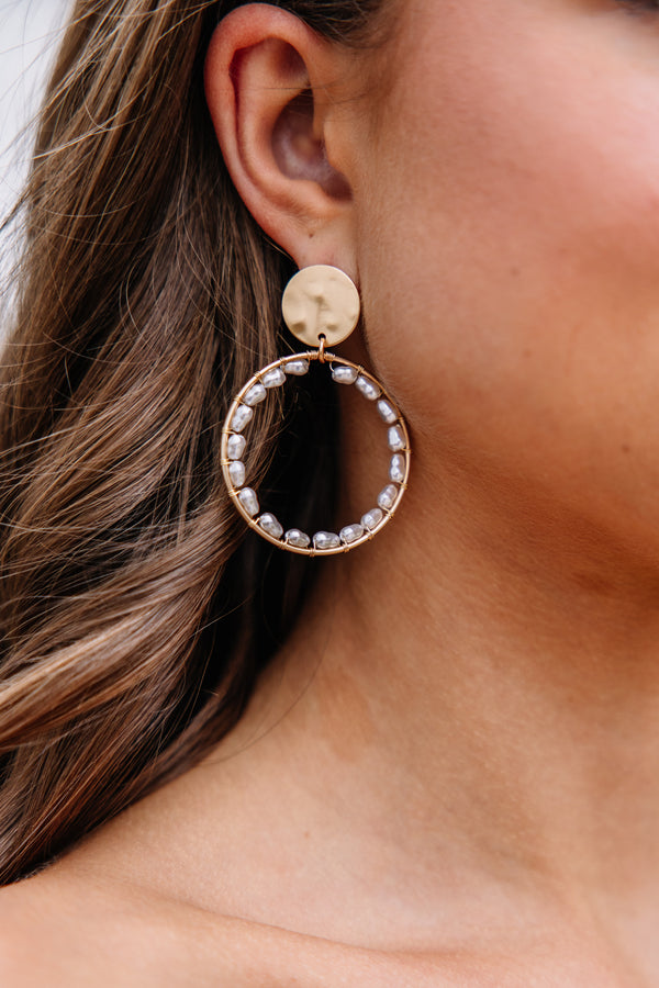 pearl lined earrings