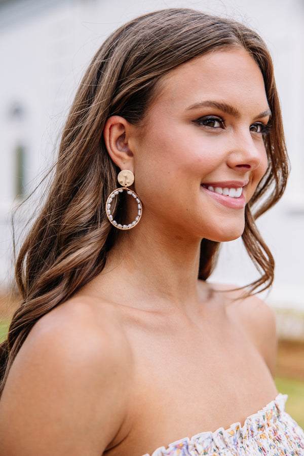 pearl lined earrings