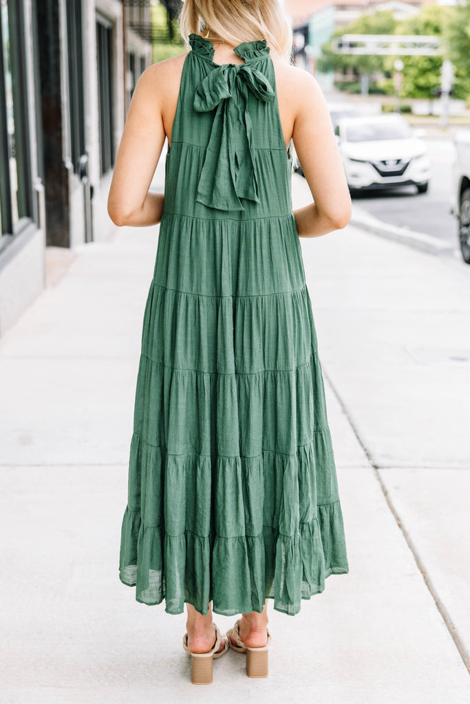 Come To Me Hunter Green Tiered Midi Dress – Shop the Mint