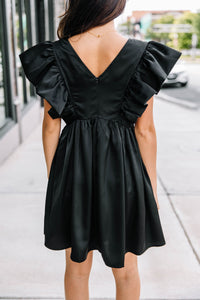 Find You Well Black Ruffled Dress