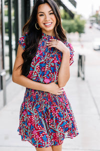 Treat Yourself Burgundy Red Floral Dress