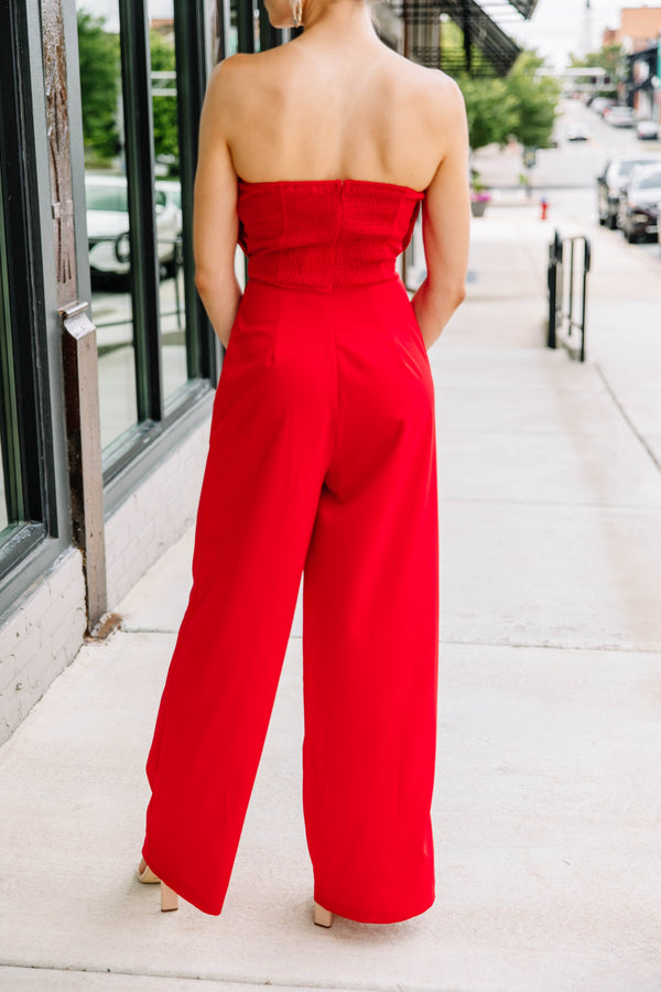 The Latest Edition Red Pleated Jumpsuit – Shop the Mint