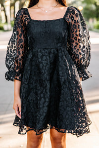 black leopard babydoll dress