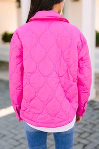 Show Up Hot Pink Quilted Puffer Jacket
