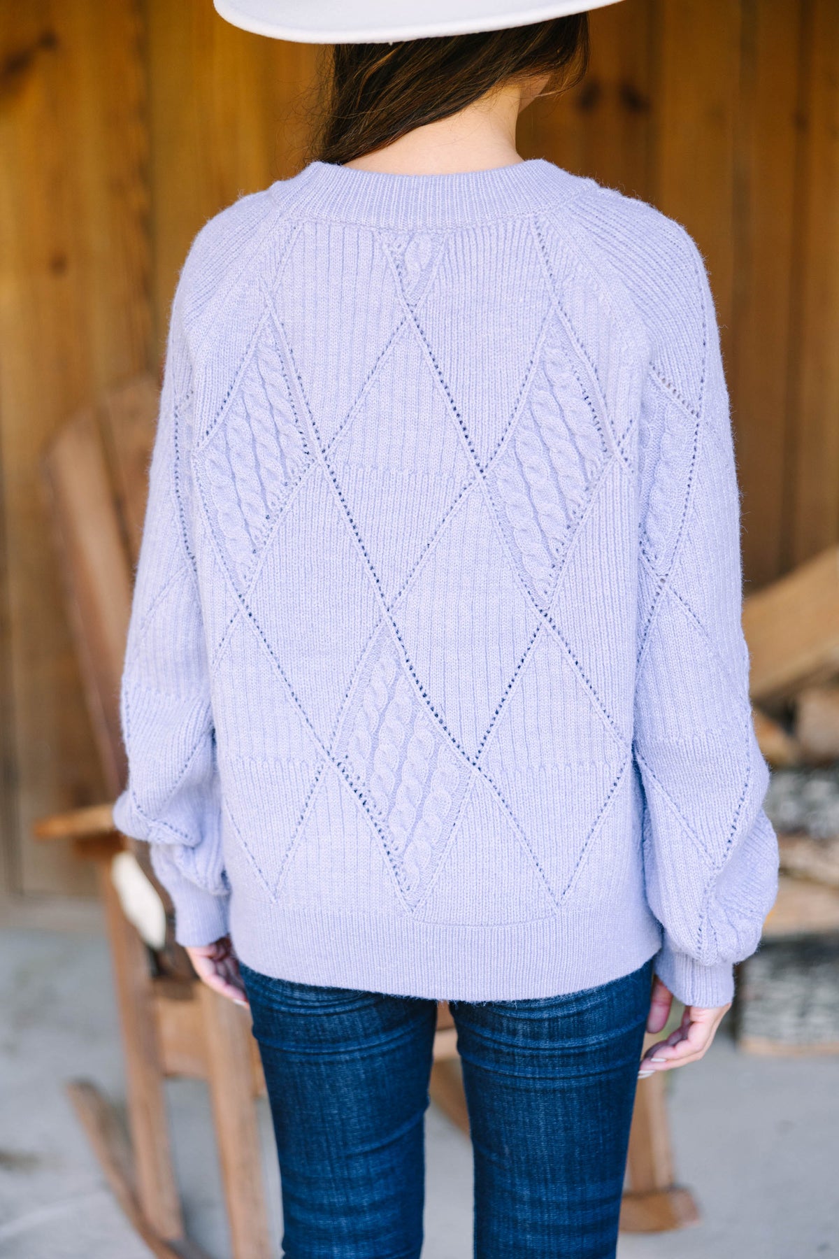 Fenna - Geometric Diamond Knit Sweater main image 1
